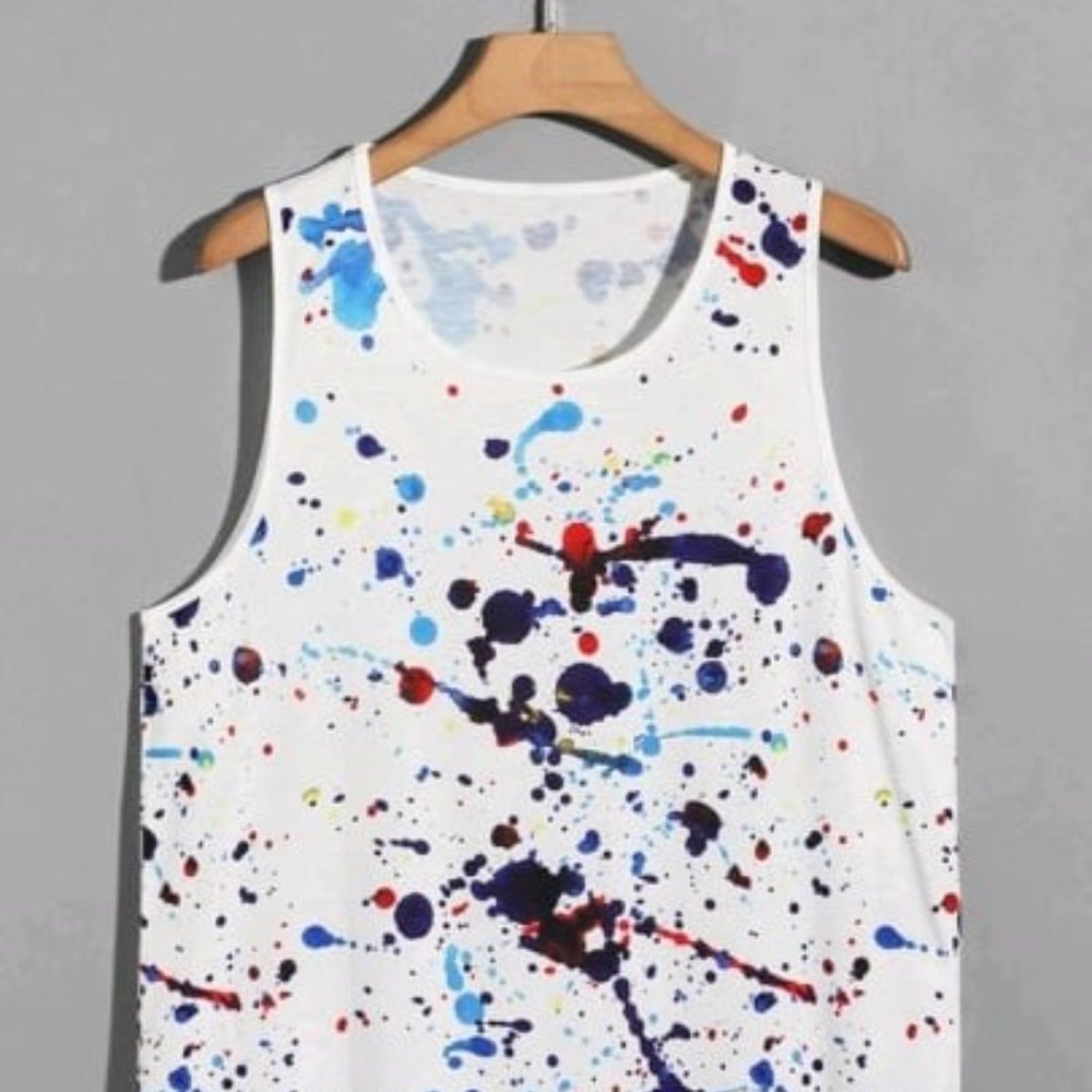 Men Paint Splatter Tank Top